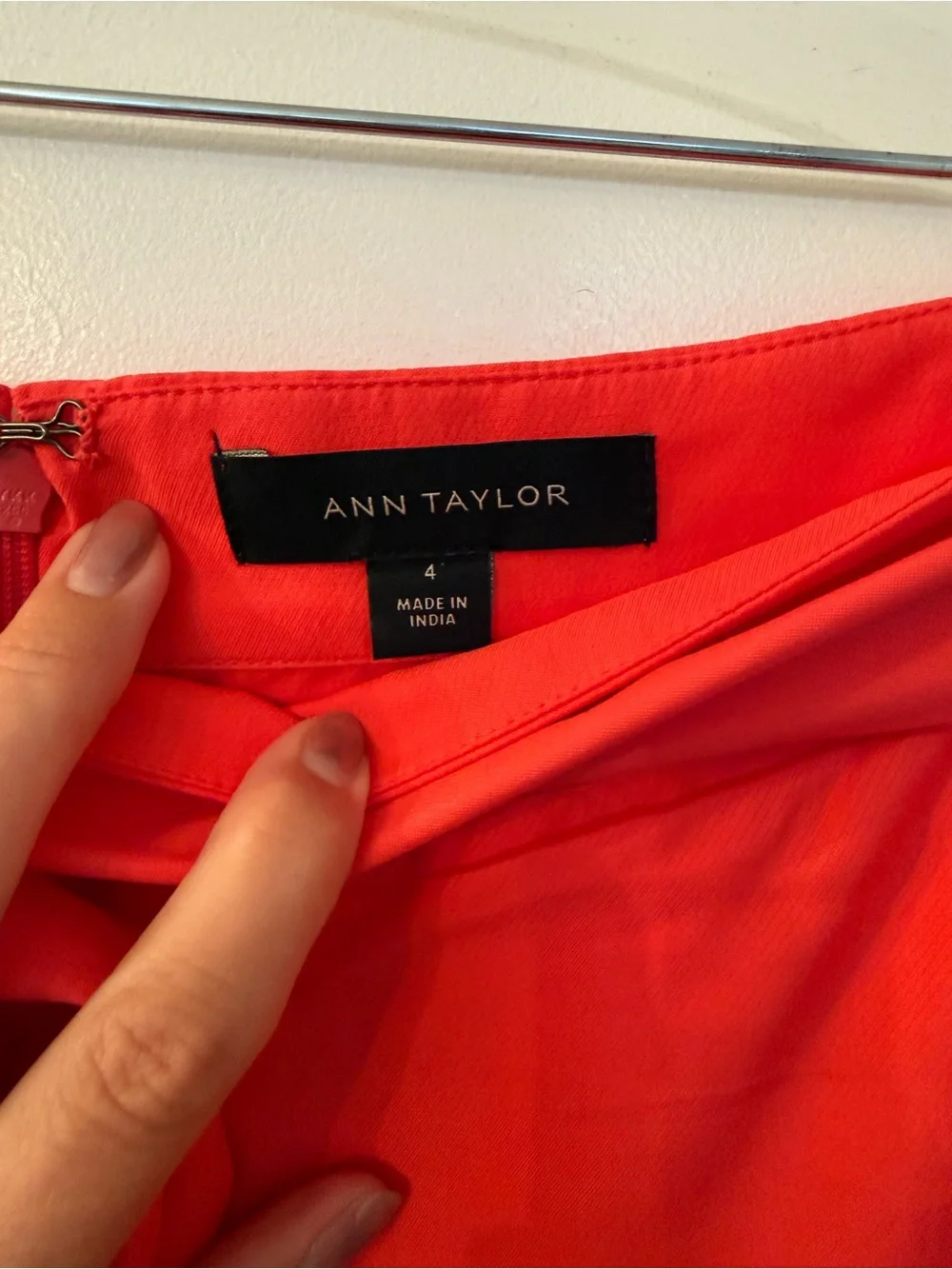Ann Taylor Coral Red High-Low Ruffle Wrap Skirt